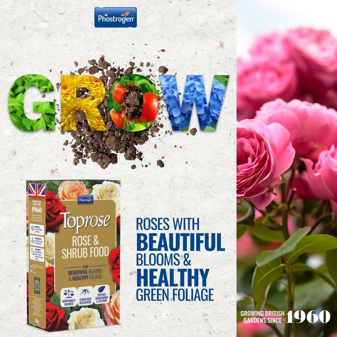 Phostrogen Toprose Rose Shrub & Feed Granules - FERTILIZER for Vibrant Roses 1kg