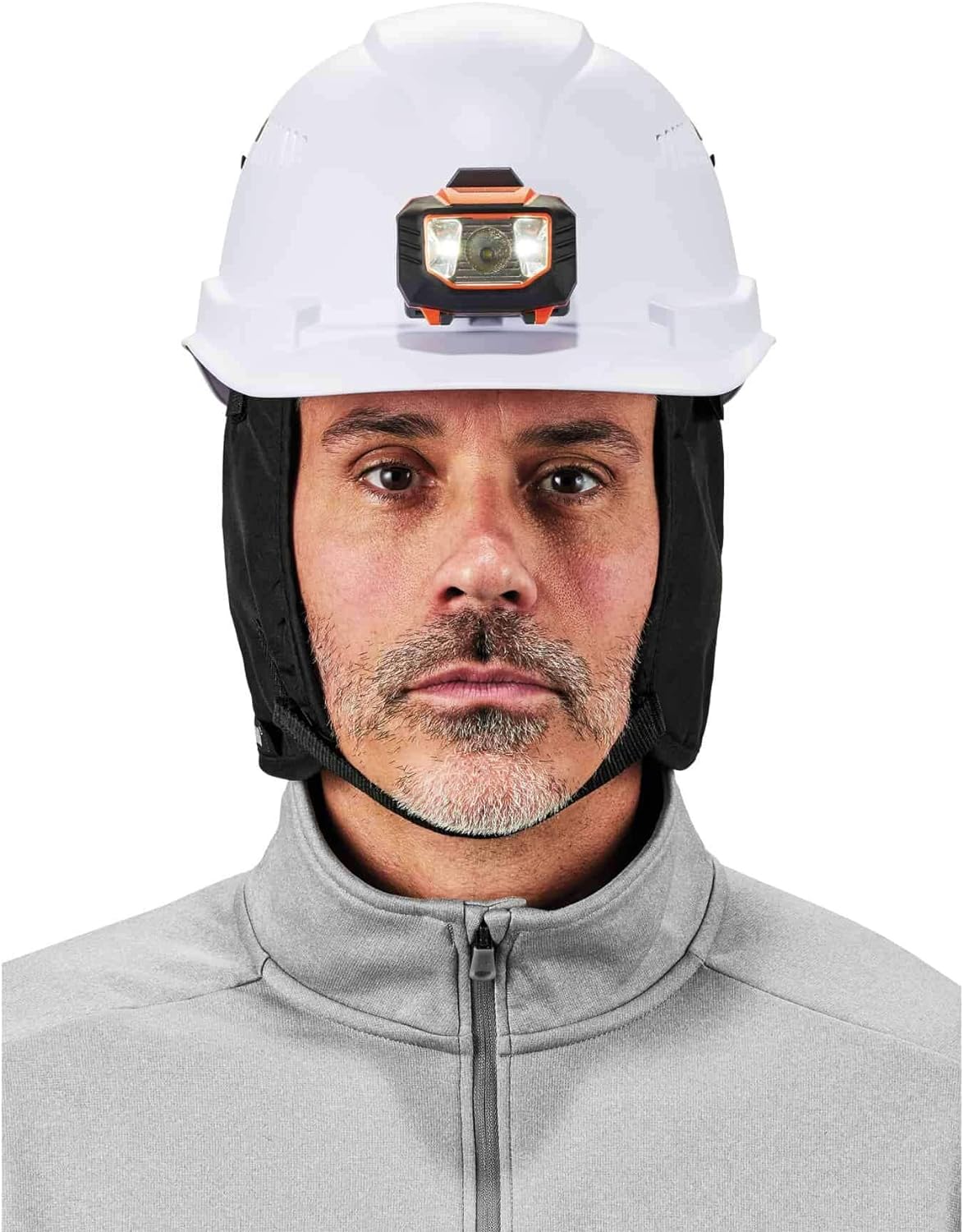 Winter Hard Hat Liner, Thermal Fleece Lining, Chin Length, Black