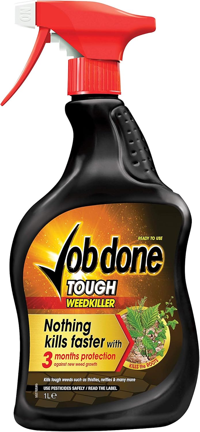 Job Done Tough Weedkiller | 1 Litre Spray | Controls Brambles, Nettles and More.