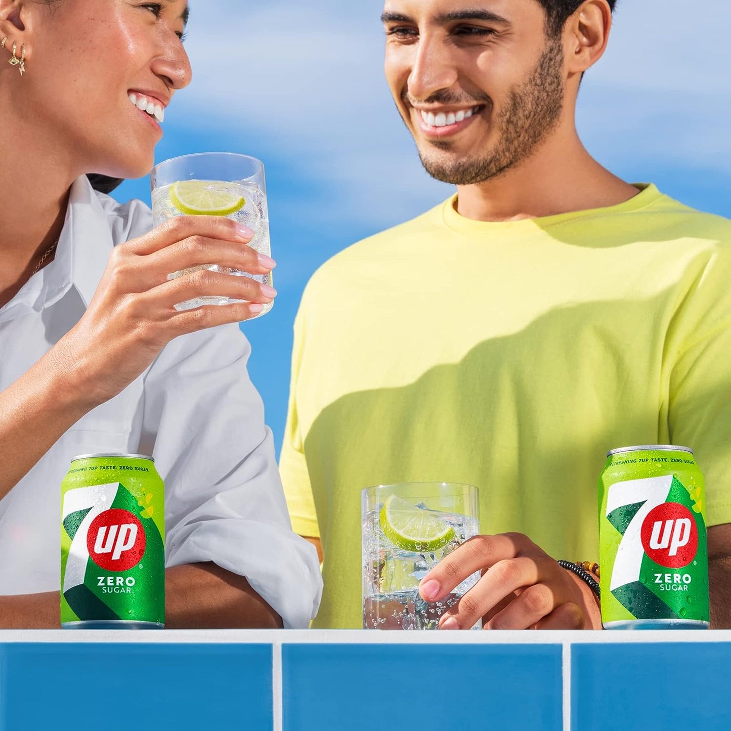 7 Up Free Lemon and Lime Carbonated Canned Soft Drink 330ml (Pack of 24)
