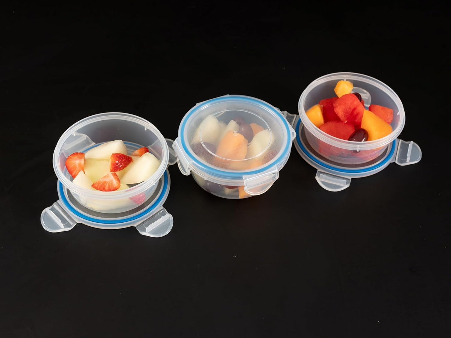 Addis Clip Tight Food Storage Containers 300 Ml Round Pack Of 3 Clear