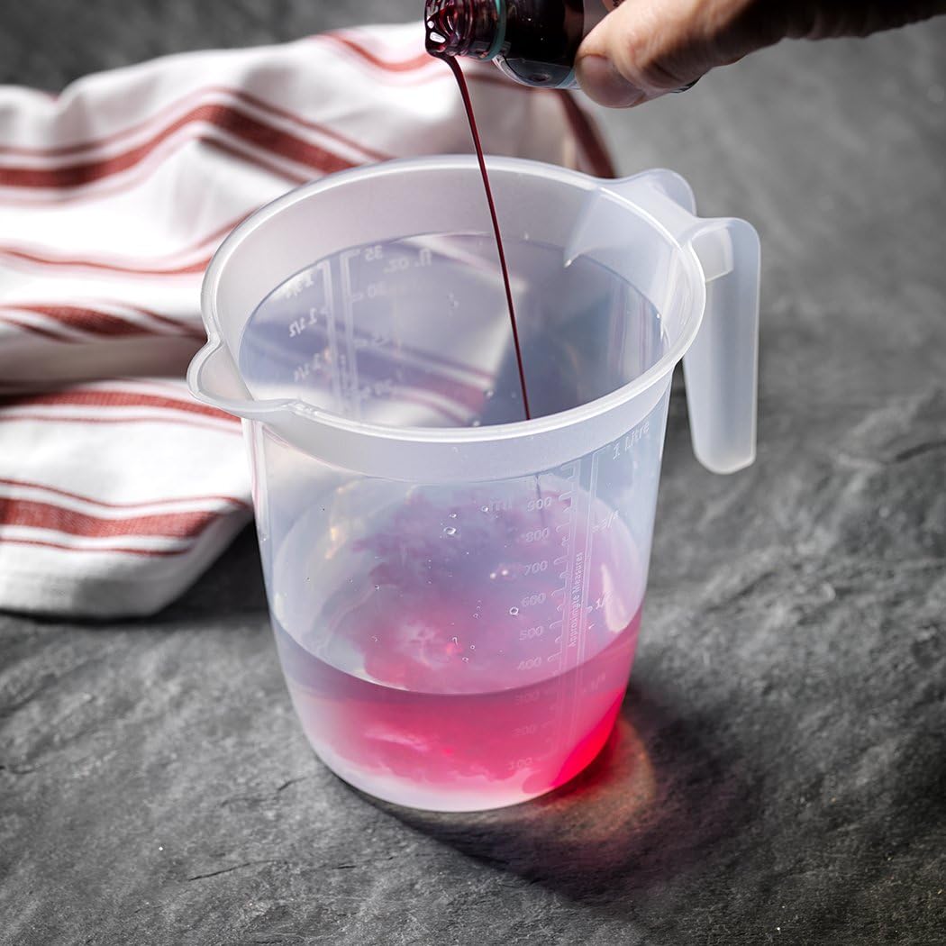 Addis Plastic 1 Litre Measuring & Mixing Jug With Handle, Clear