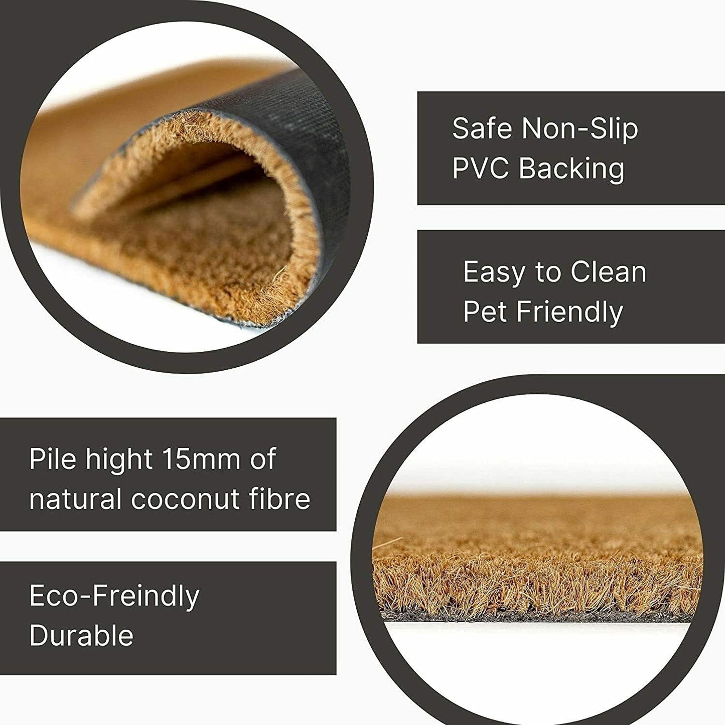 Fixtures Welcome 33.5x60cm PVC Backed Coir Door Mat