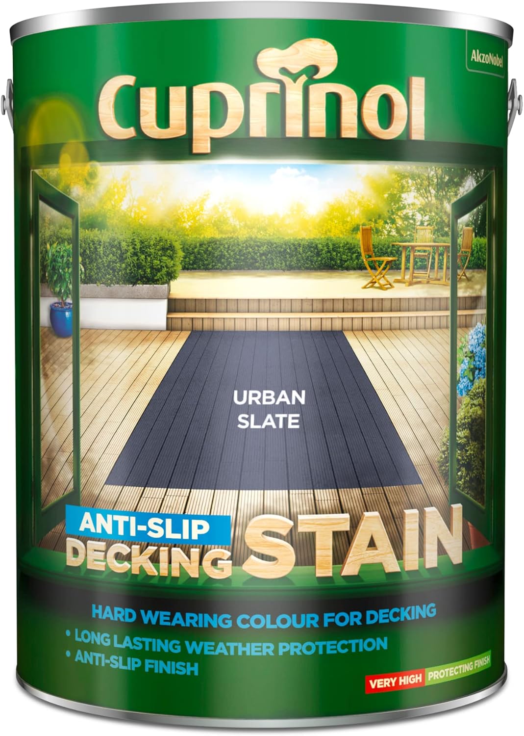 Dulux Cuprinol Anti-Slip Hardwearing Decking Stain - Urban Slate - 5L