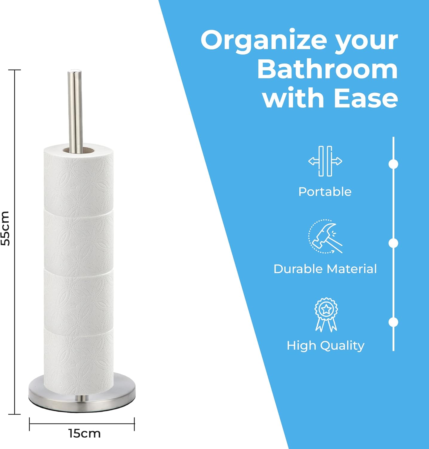Blue Canyon Stainless Steel Toilet Roll Holder Spike