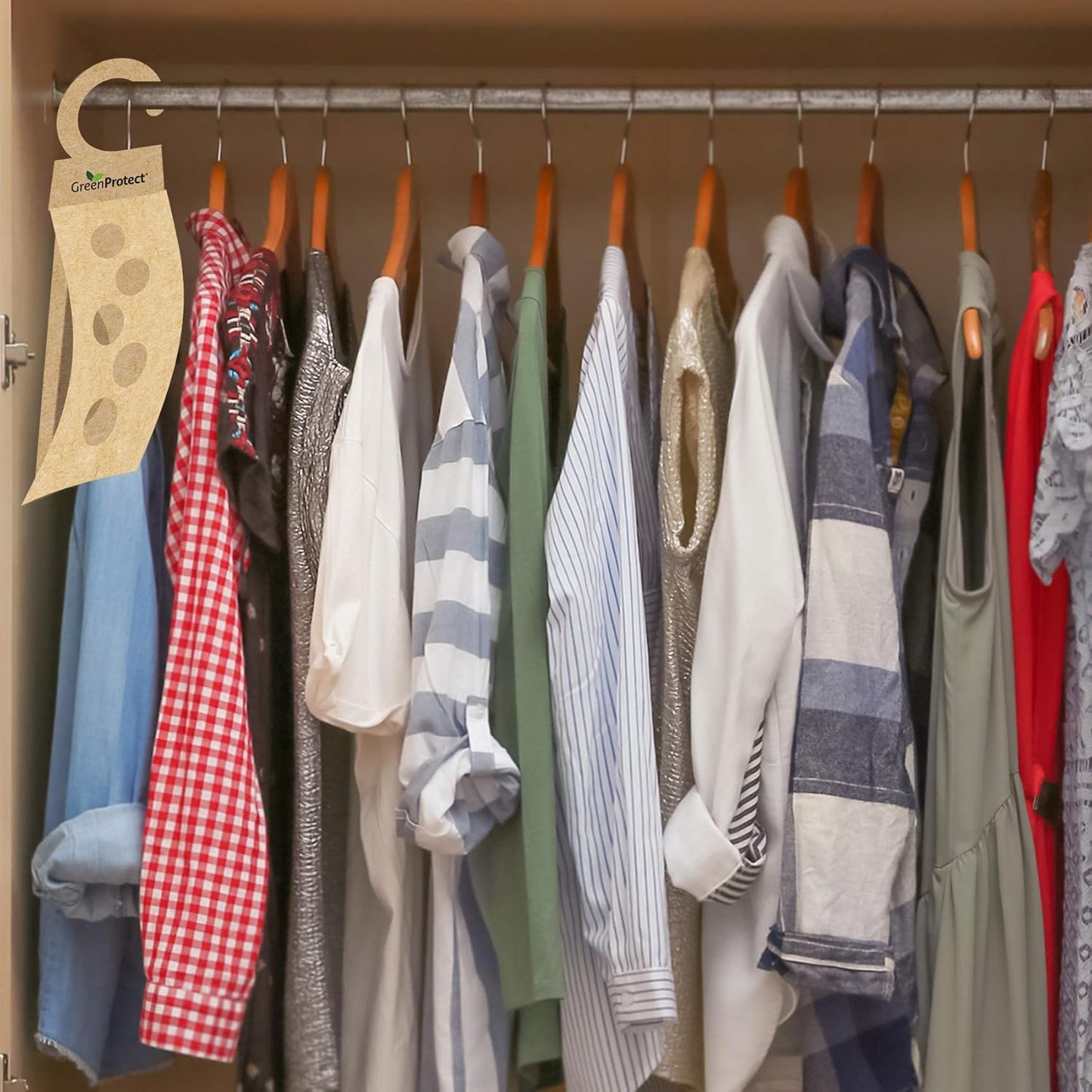 Green Protect Hanging Clothes Moth Trap | Odourless | 2 Pack | Easy Hangers