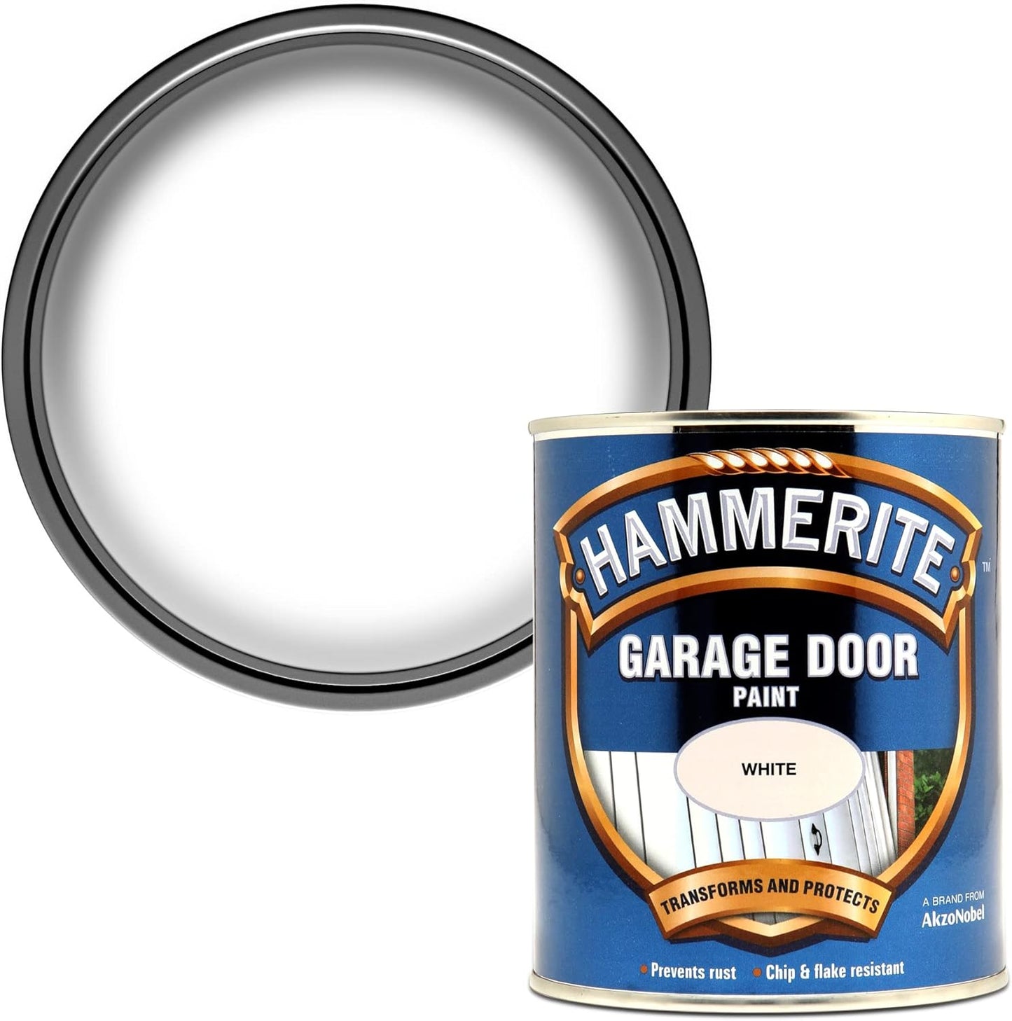 Hammerite Garage Door Paint | Smooth White 750ml | Chip & Flake Resistant