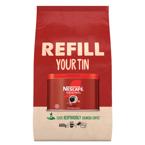 Nescafe 600g Eco Refill for 750g or 1kg Tins (Makes approx 333 cups)
