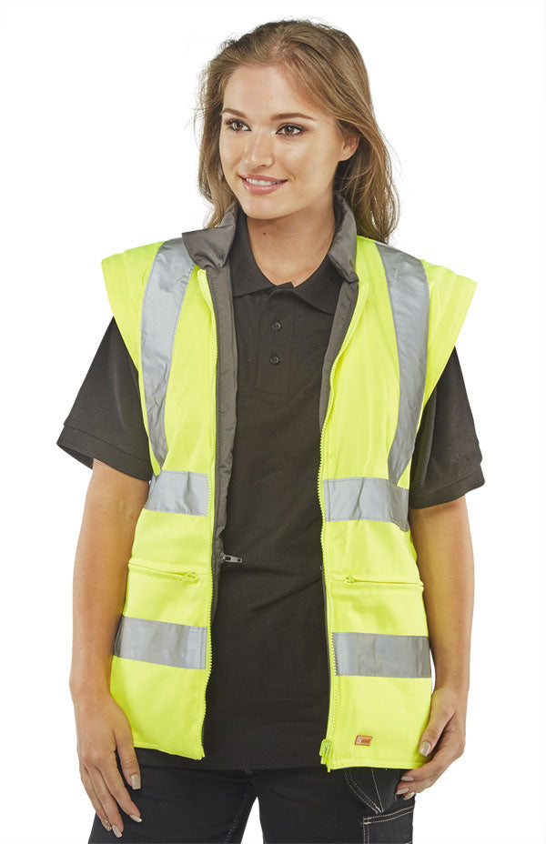 Beeswift Elsener 7 in 1 High Visibility Yellow Jacket ALL SIZES