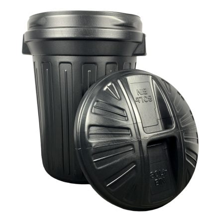 Fixtures Strata Shatterproof Refuse Bin Secure Push On Lid Black 80L