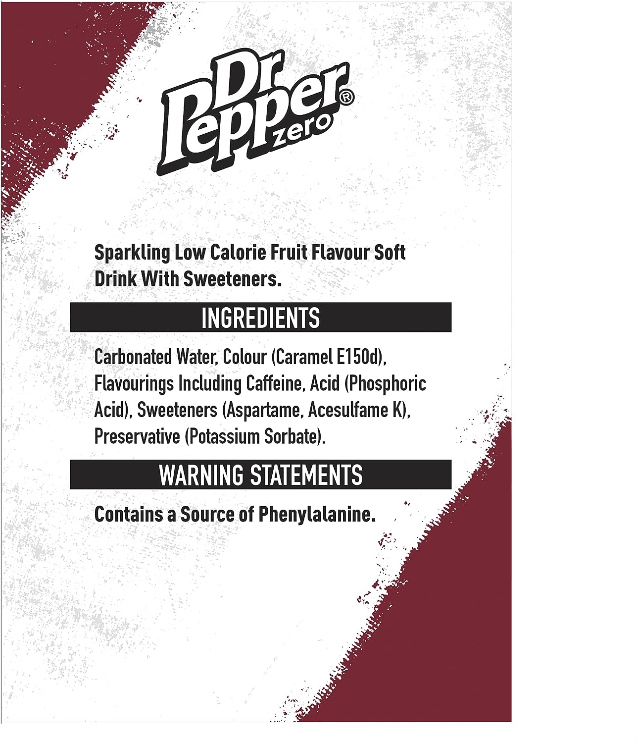 Dr Pepper Zero Cans 24x330ml