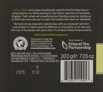 Taylors of Harrogate Green & Lemon Enveloped Tea Pack 100"s
