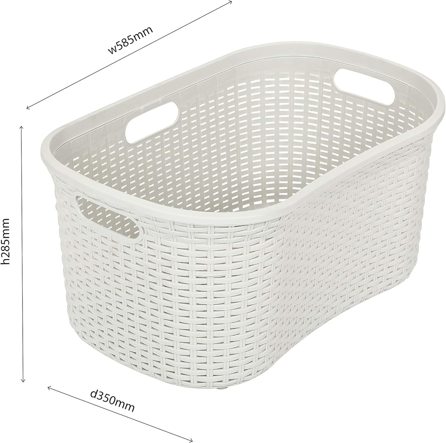 Addis Light Grey Rattan Hipster Laundry Basket