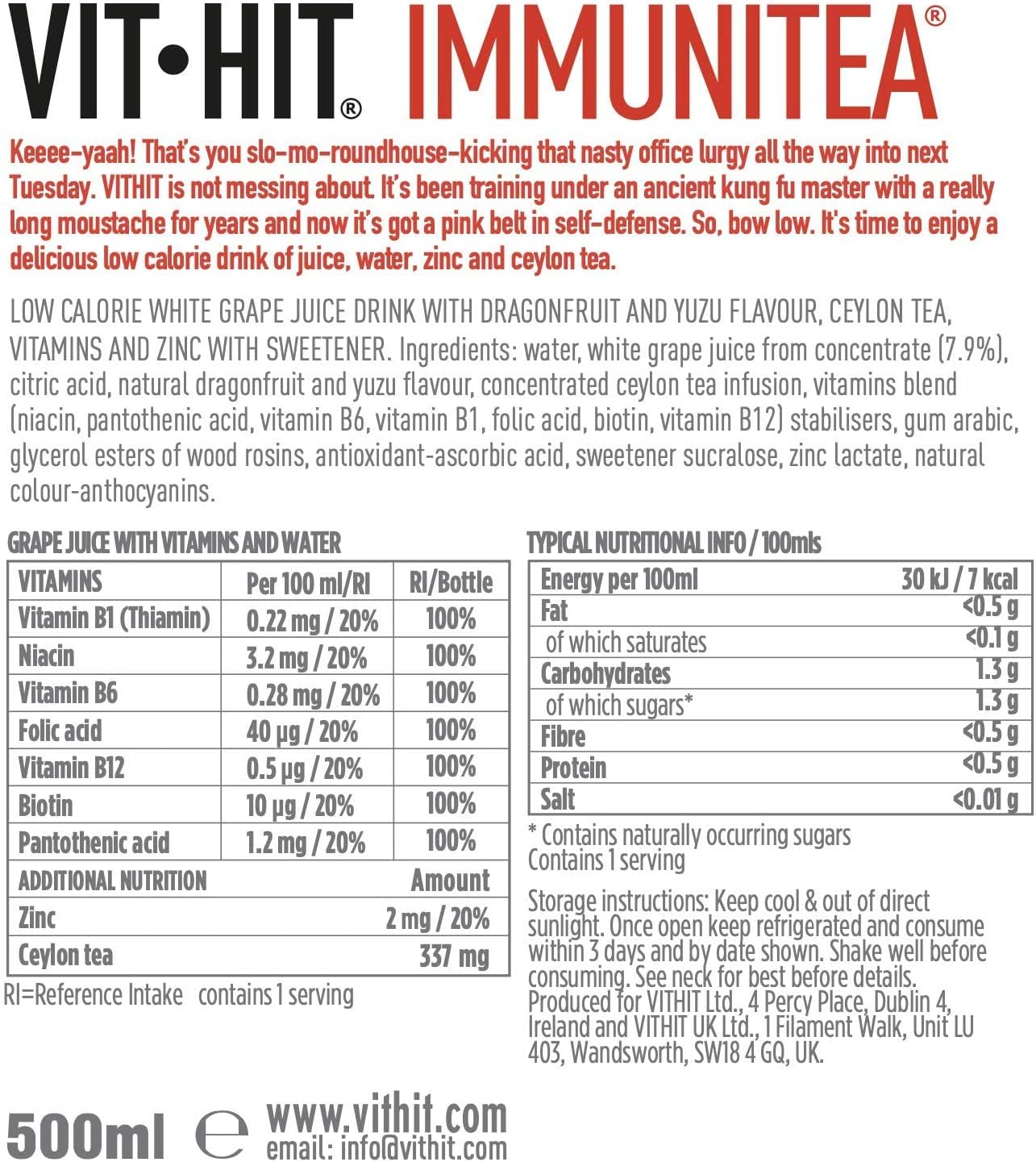 VIT HIT Immunitea, 12 x 500ml