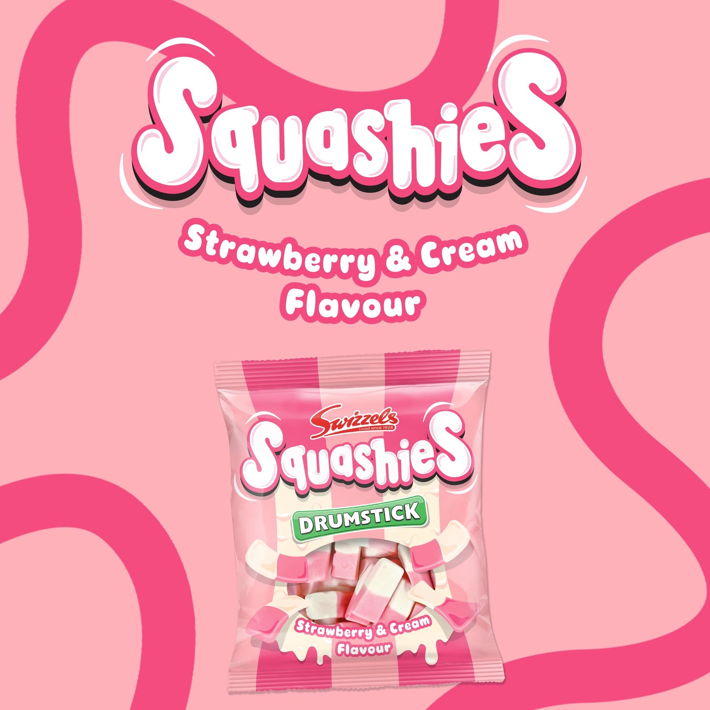Swizzels Drumstick Squashies Strawberries & Cream 140g