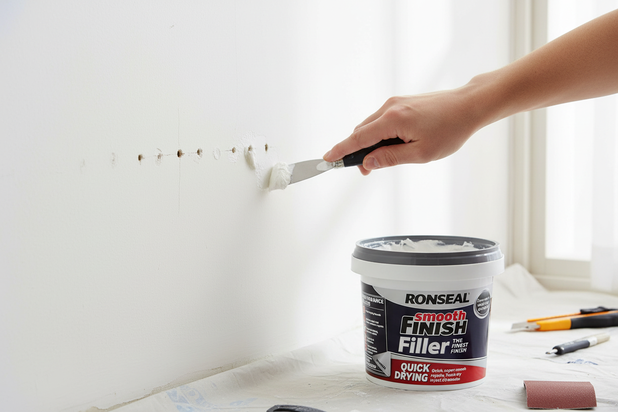 Ronseal Smooth Finish, Quick Drying Filler | White | 1 x 600g Tub