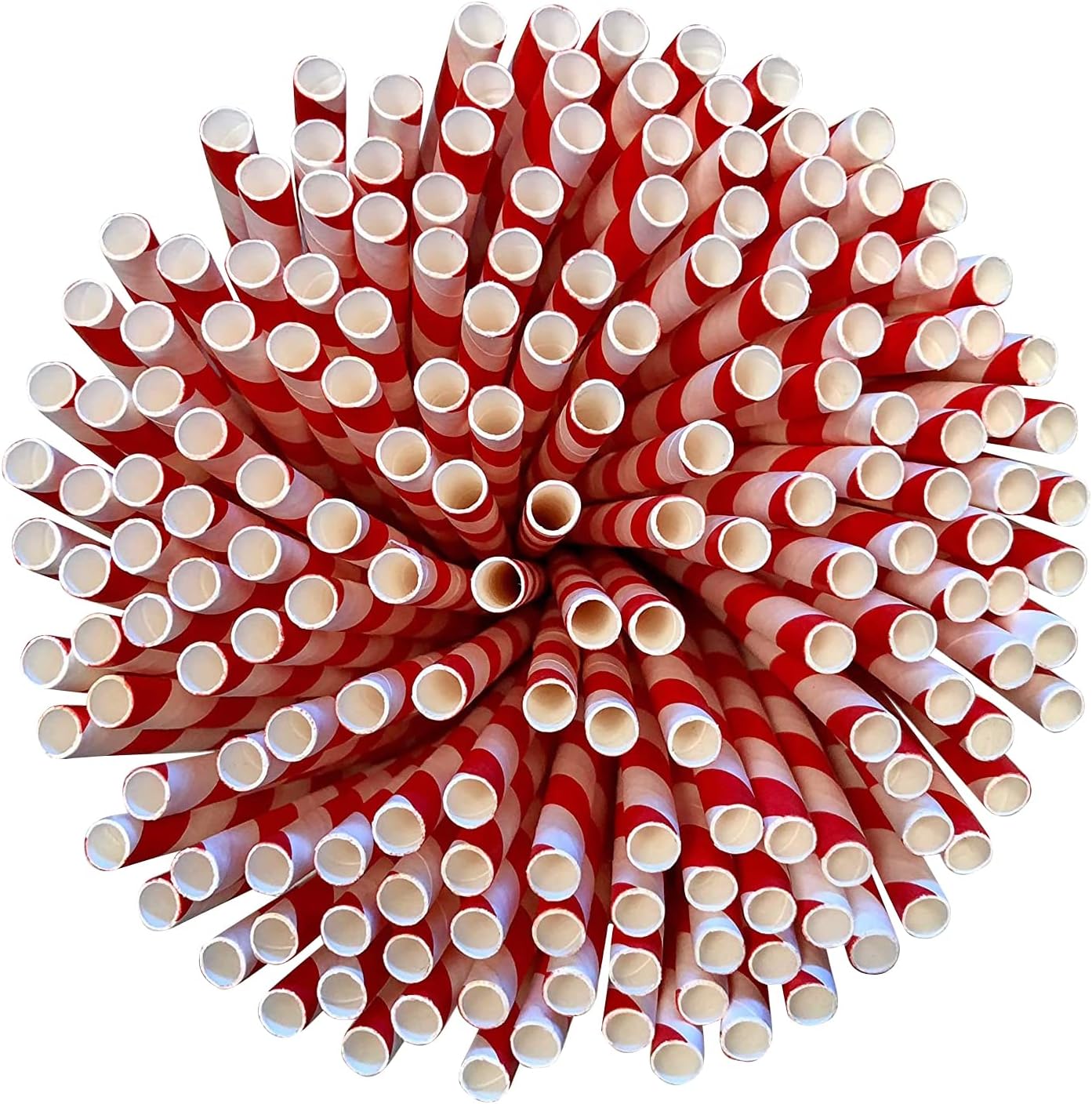 Belgravia Red & White Paper Stripey Straws Pack 500's