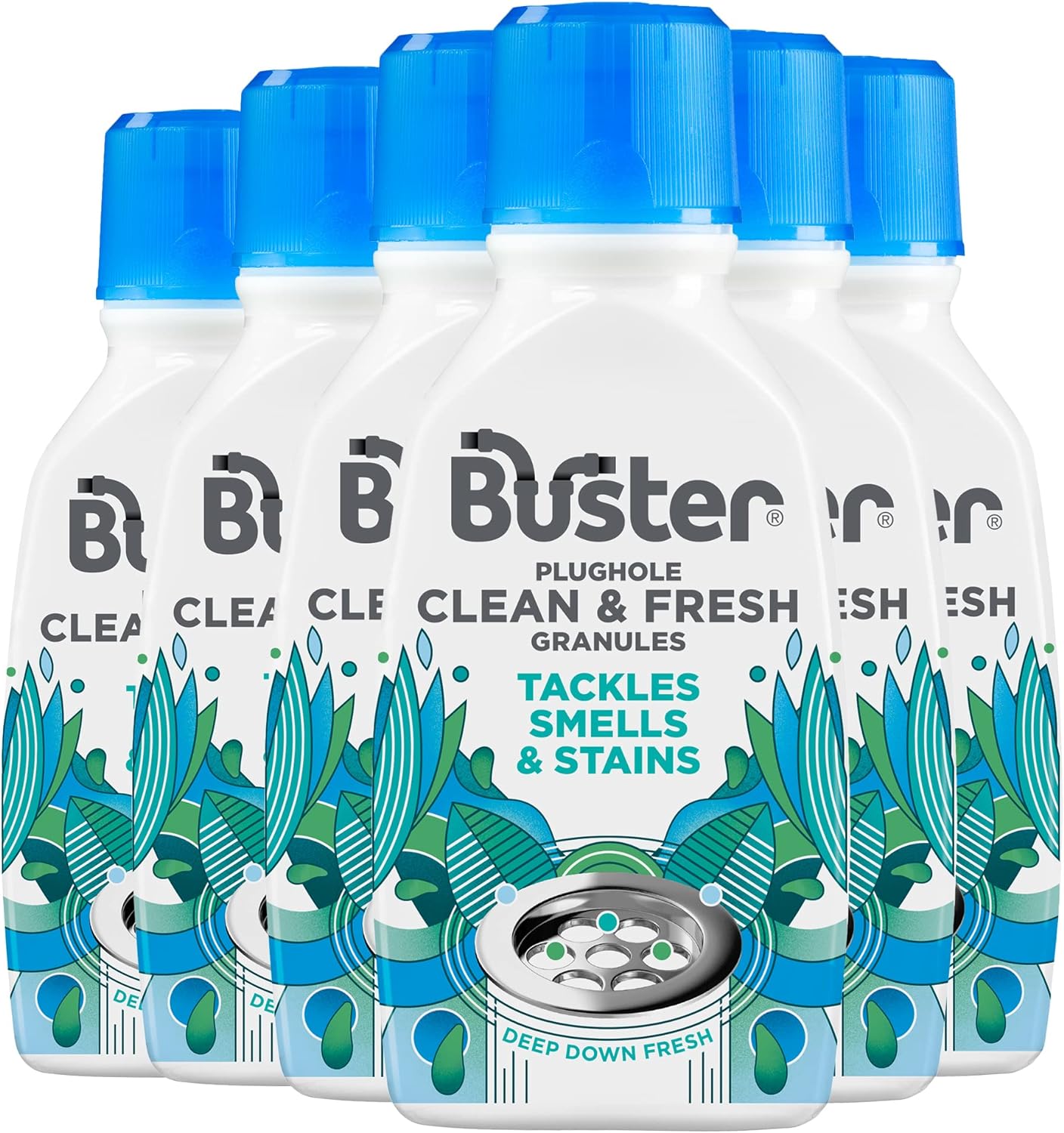 Buster Plughole Sanitiser Eucalyptus Foaming Granules 300g