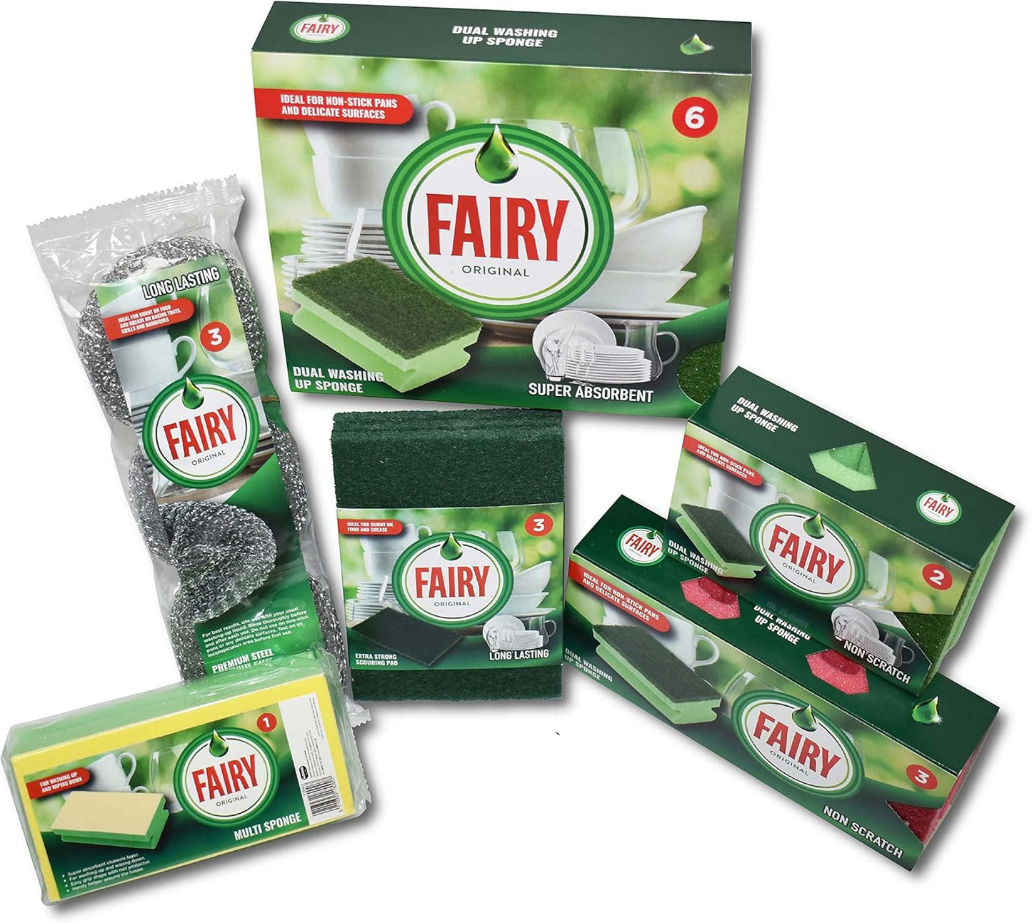 Addis Fairy Original Premium Steel Wool Pot & Pan Scourers, Pack Of 3