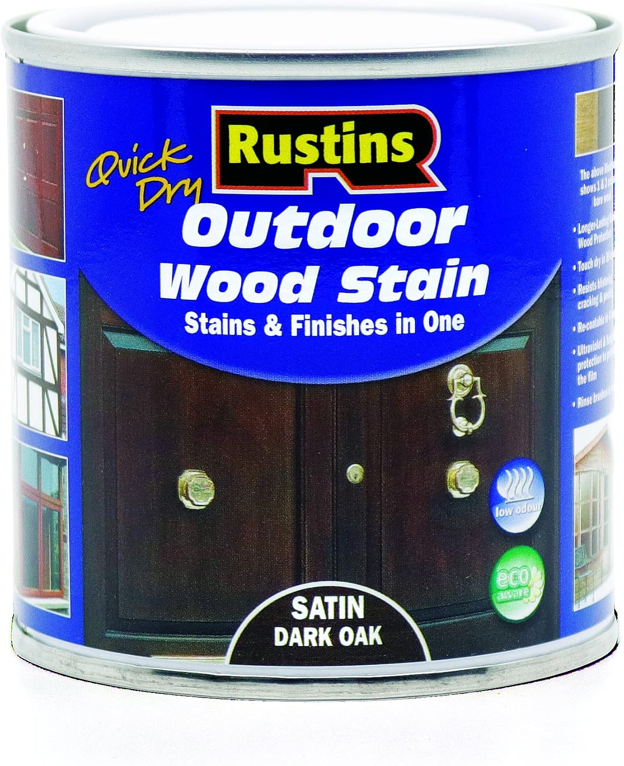 Rustins Quick Dry Outdoor Wood Stain Dark Oak 250Ml