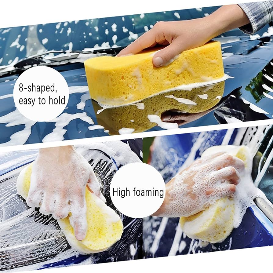 Ultramaxx Yellow Jumbo Car Sponge {Twin Pack} 19 x 11cm