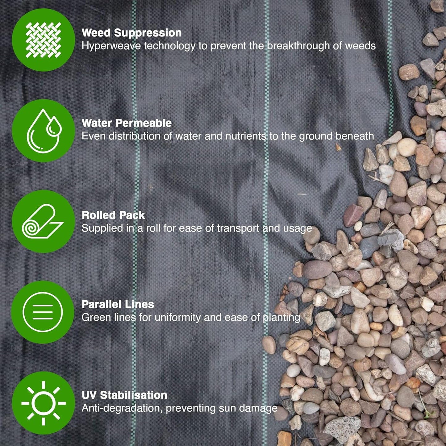 Apollo Garden Centre Heavy Duty Weed Control Fabric 95g/ms