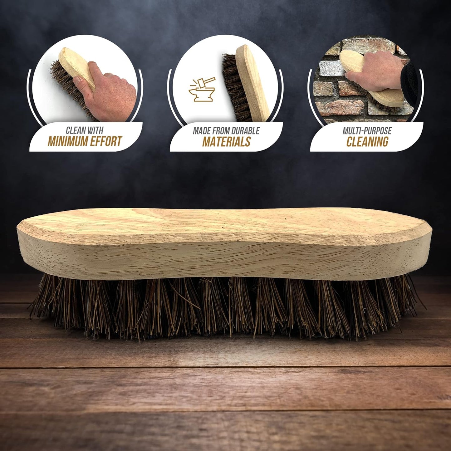 Addis 513870 190mm Scrubbing Brush, Varnished