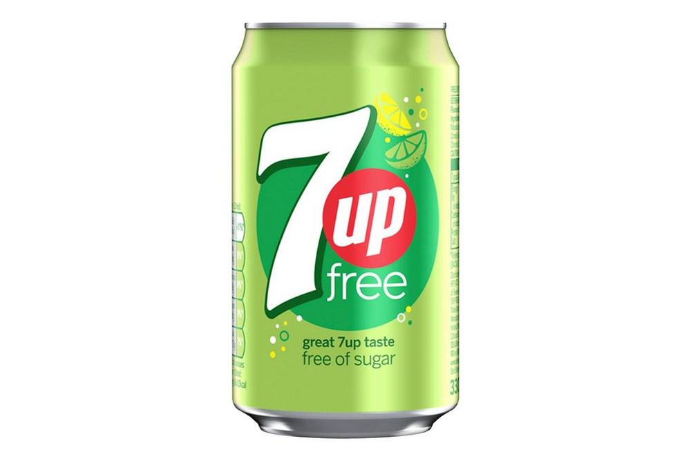7 Up Free Lemon and Lime Carbonated Canned Soft Drink 330ml (Pack of 24)