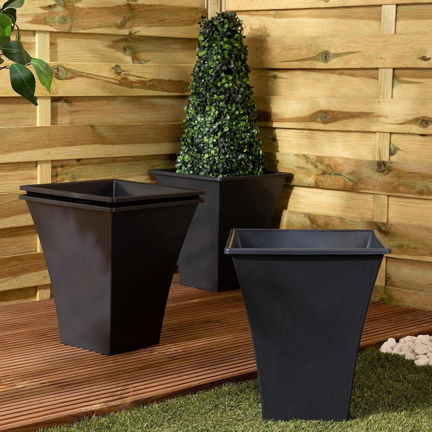 Wham Black Square Metallica Planter 28cm H308