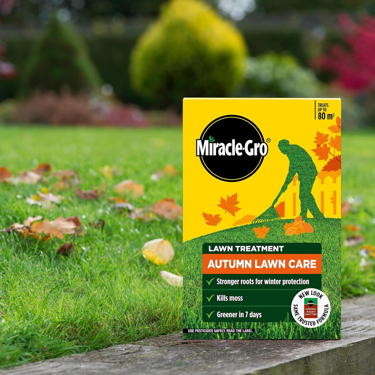 Miracle-Gro 121195 Autumn Lawn Care, Lawn Food & Moss Control, 80 M2, Natural