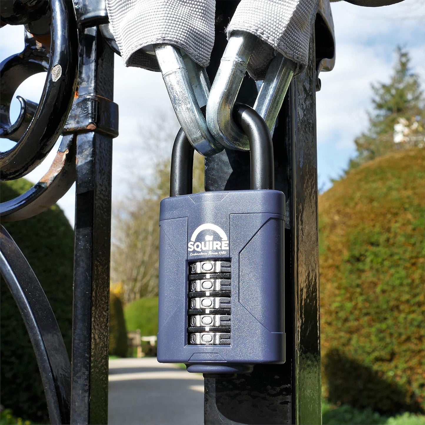 Squire Heavy Duty Padlock (Cp60) - Steel Shackle - 5 Wheel Combination (Blue, 60mm)