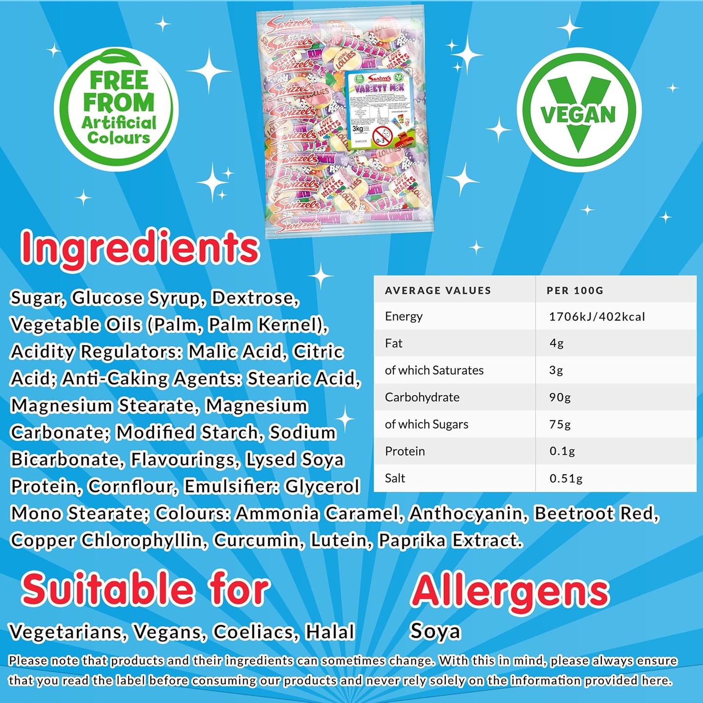 Swizzels Variety Mix, Bulk Mixed Sweets and lollipops Bag, 3kg