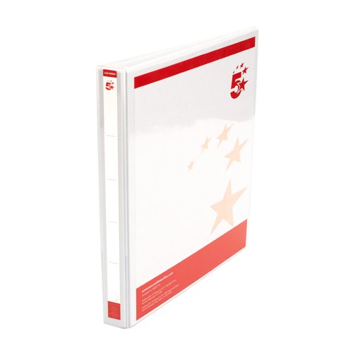 5 Star 4D-Ring Presentation Ring Binder A4 Polypropylene 16mm White (Pack of 10) 933004