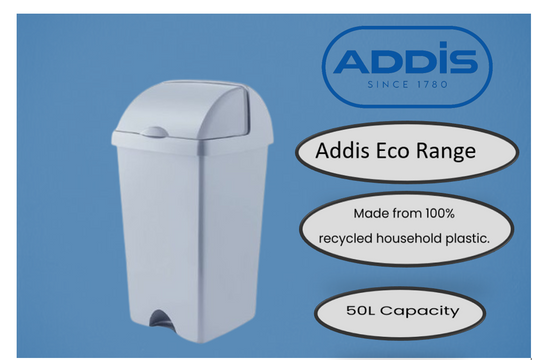 Addis Eco Range Roll Top Bin 50 Litre Grey