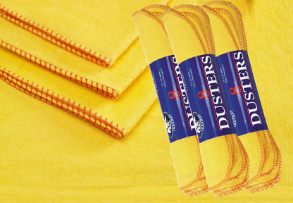 Yellow Duster Red Trim 28cm x 33cm 8-Pack