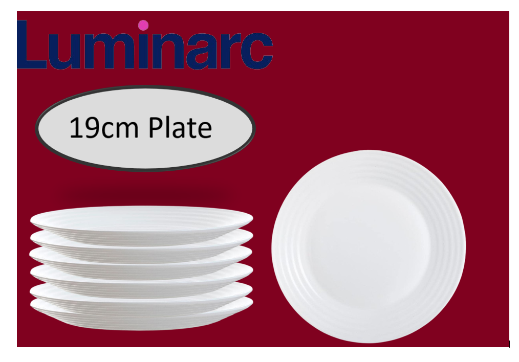 Luminarc Harena White Plate Sizes 19cm Dinner Ware Collection