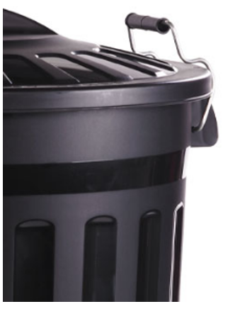 Fixtures Refuse Bin with Lid and Metal Clip Handles 80 Litre (Black)