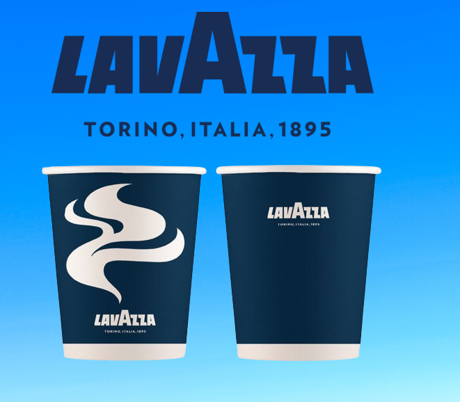 Lavazza 8oz Blue & White Double Walled Cups 25's