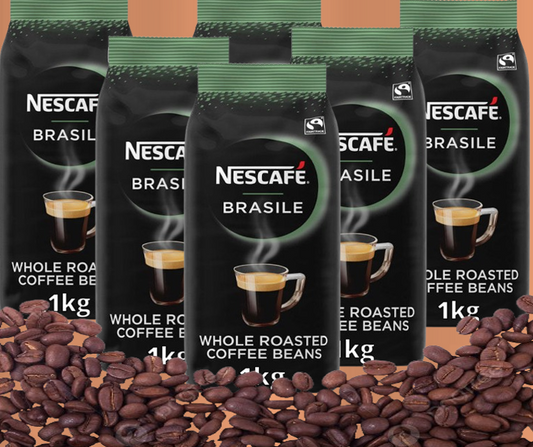 Nescafé Brasile Whole Roasted Fairtrade Coffee Beans 1kg 100% Arabica Premium