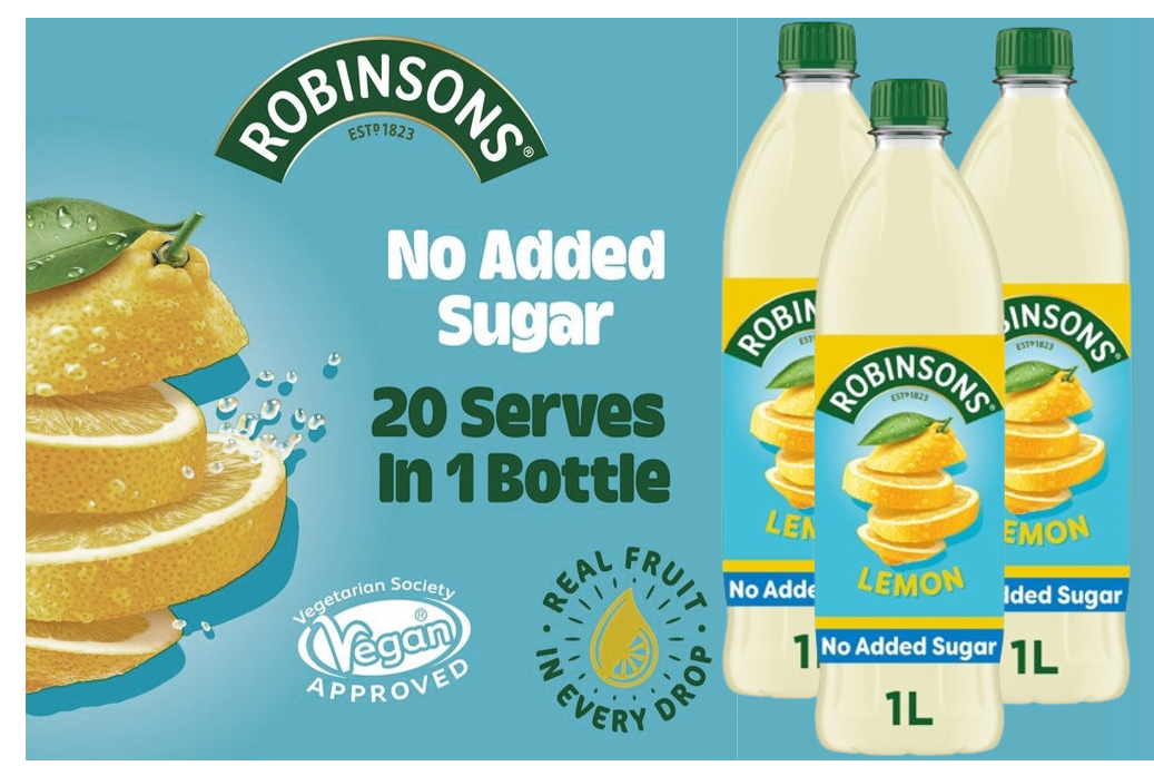 Robinsons (No Added Sugar) Lemon 1litre