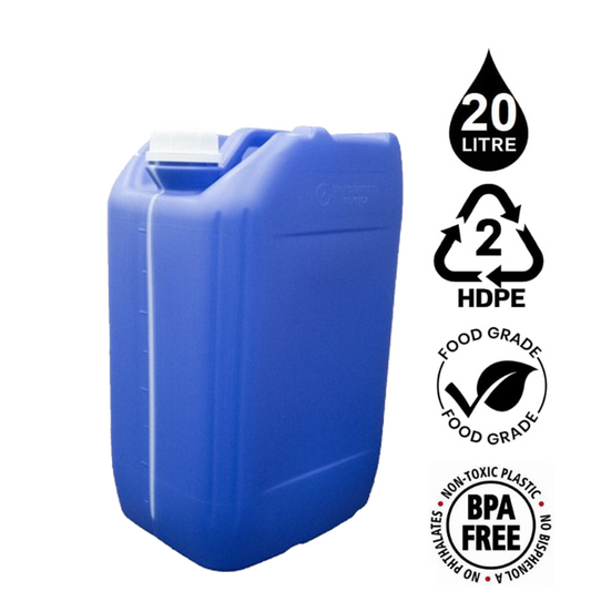 Ecostacker Blue Jerry Can & White Tamper Evident Lid 20 Litre