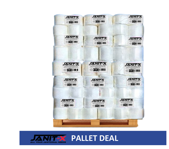 Janit-X Eco 100% Recycled Mini Centrefeed Rolls White 2 Ply 12x60m