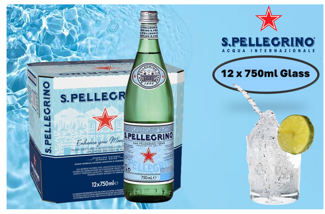 San Pellegrino Sparkling Water GLASS 12x750ml