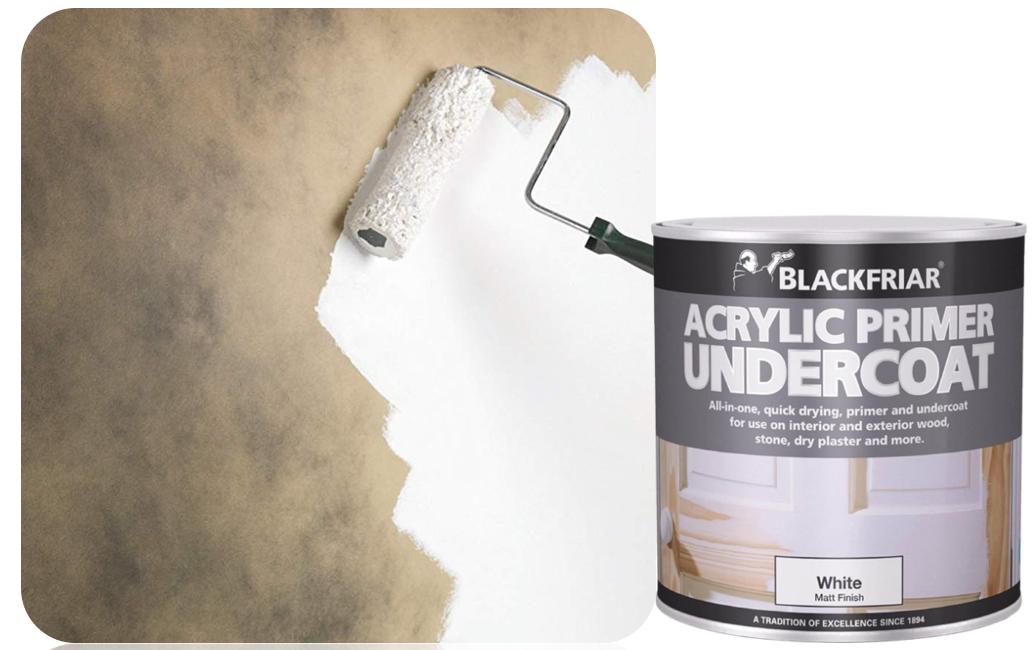 Blackfriar Quick Drying Acrylic Primer Undercoat, 250ml, White