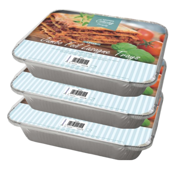 3PK LASAGNE FOILTRAY 27X32X5.5CM