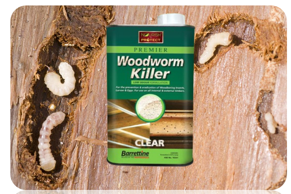 Barrettine Low Odour Woodworm & Boring Insect Killer 1L.
