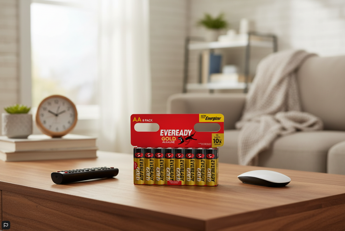 Eveready AA Alkaline Gold | 10 x Extra Life | 8 Pack