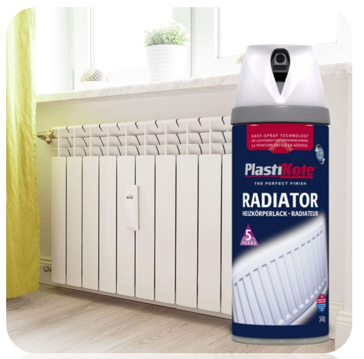 Twist & Spray Radiator Gloss White 400ml | Non Yellowing | Heat Resistant upto 100 Degrees.