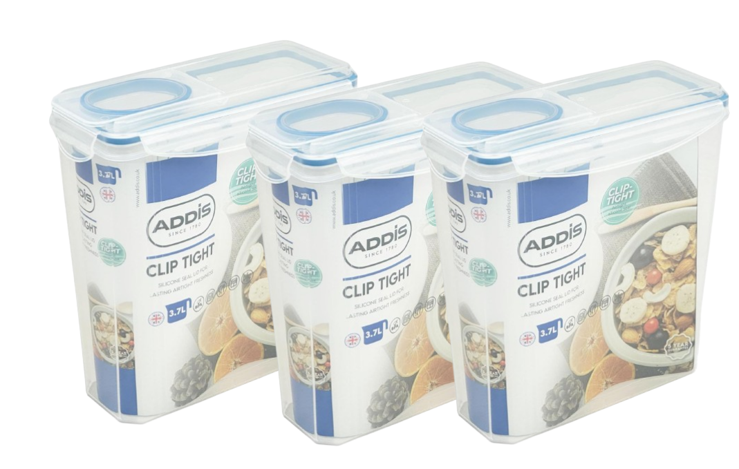 Addis Clip Tight Easy Pour Cereal Food Storage Container 3.7 Litre Tall Rectangle