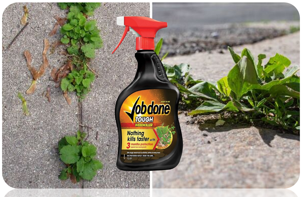 Job Done Tough Weedkiller | 1 Litre Spray | Controls Brambles, Nettles and More.